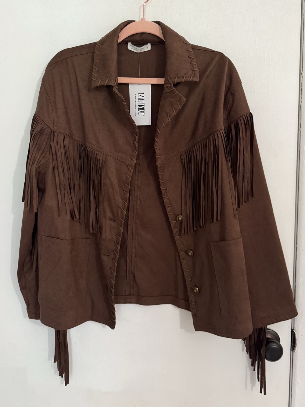 12th Tribe Brown Devon Fringe Jacket size Medium NWT Western Country - Picture 3 of 7